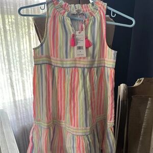 Vineyard vines girls stripe tiered dress size small